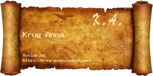Krug Anna névjegykártya